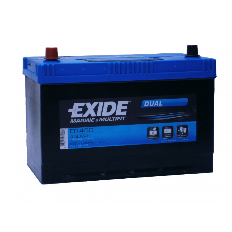 Exide ER450 Dual Versorgungsbatterie Starterbatterie 12V 95Ah 450Wh