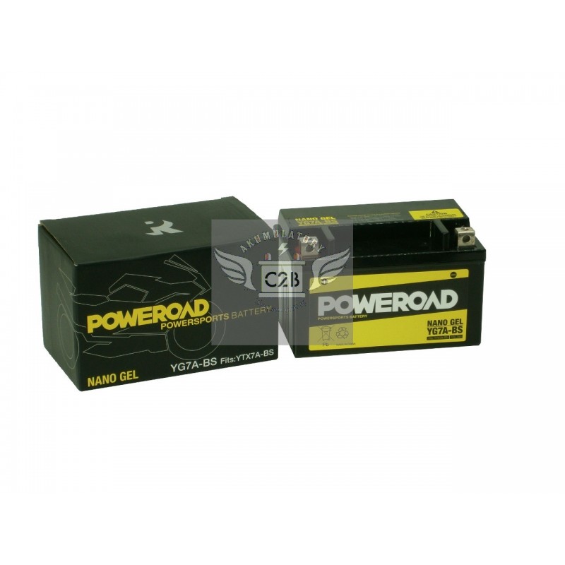 Batterie moto YG7L-BS 12v 7ah Gel Poweroad - Battery Center