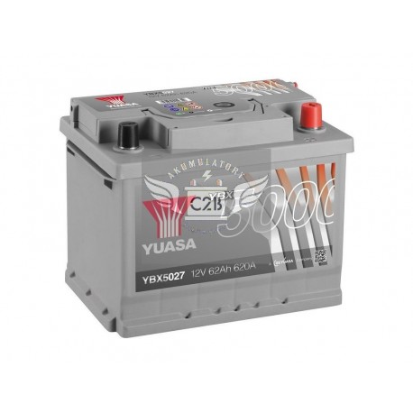 Akumulator YUASA silver 62Ah P+ YBX5027